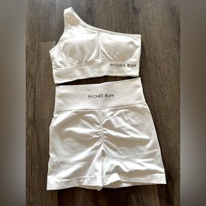 Pcheebum White Toga Scrunch Butt Set - S